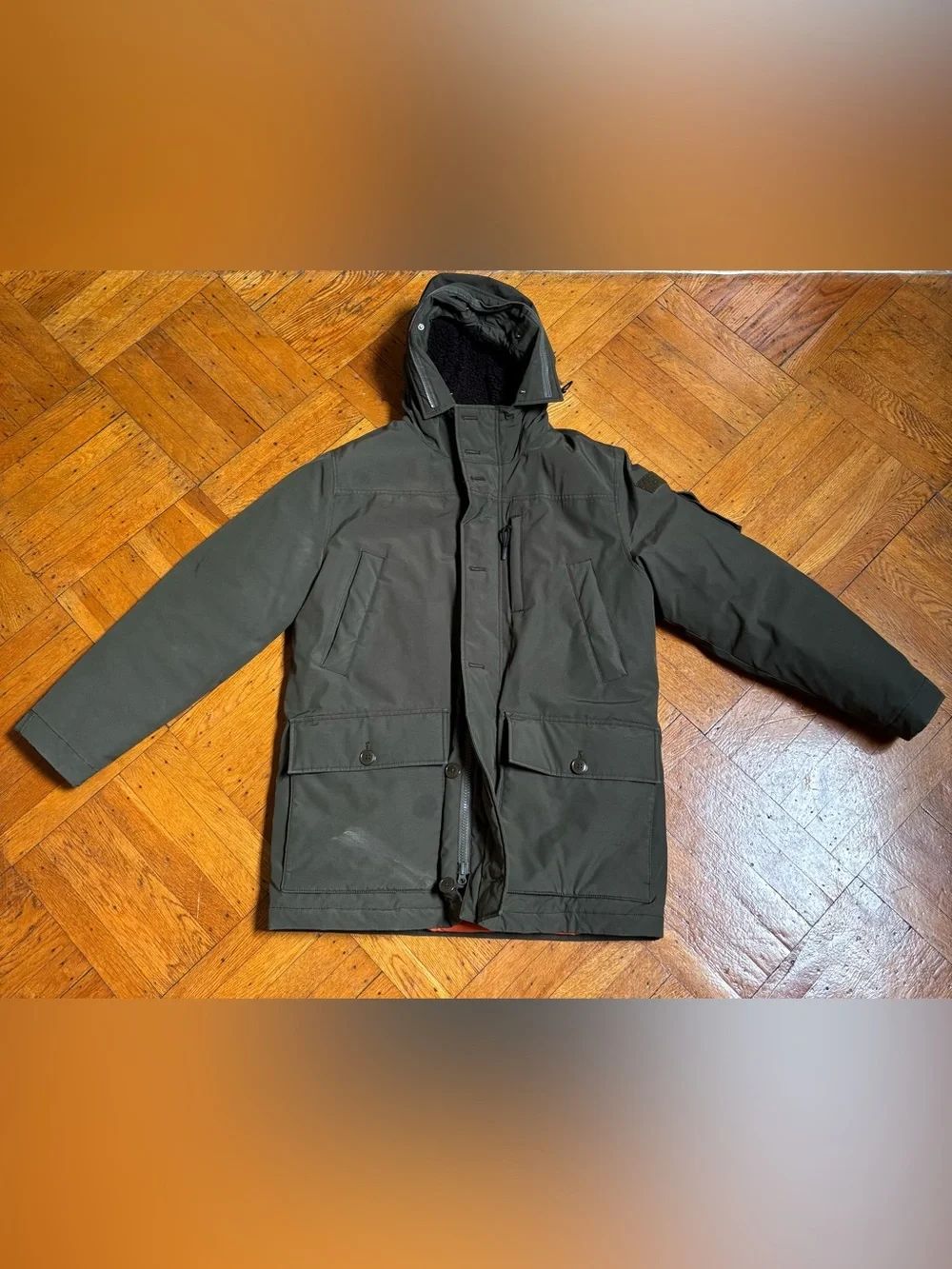 J. Crew Men's Parka in Olive Green